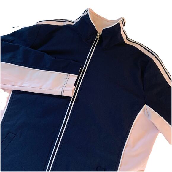 SJB Active Woman's Full Zip Windbreaker Jacket Pockets Blue & Pink Size Large - Picture 1 of 16